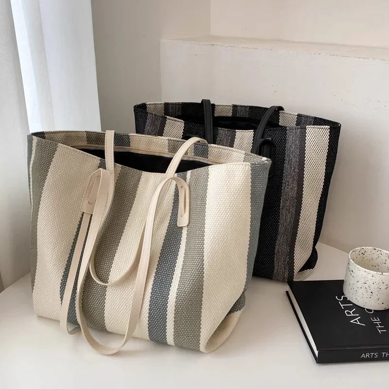 Large Canvas Bag For Women Crossbody Bags Luxury Handbags Vintage Striped Tote Bag Female Portable Business Shoulder Briefcase
Large Canvas Bag For Women Crossbody Bags Luxury Handbags Vintage Striped Tote Bag Female Portable Business Shoulder Briefcase