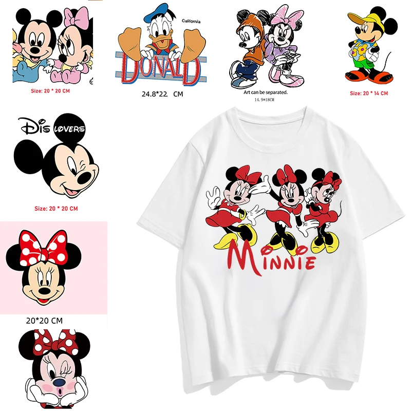 

Disney Minnie Mickey Mouse Patches for Clothing Heat Transfer Stickers for T-Shirt Iron on Patches Clothes for Boys Girls Kawii