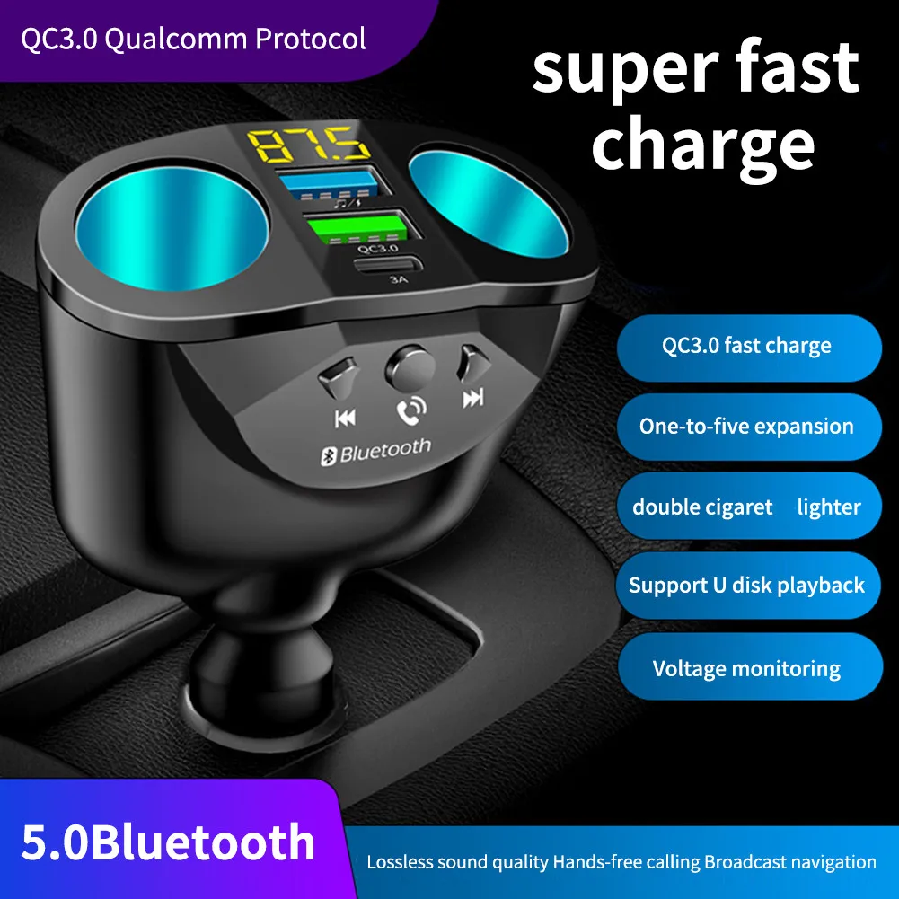 2 Way Car Charger Cigar Lighter Socket Splitter Fast Charging Car Phone Charger DC 12V Dual USB+PD Car-charger Adapter
2 Way Car Charger Cigar Lighter Socket Splitter Fast Charging Car Phone Charger DC 12V Dual USB+PD Car-charger Adapter