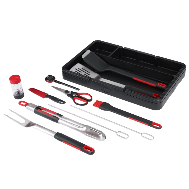 Essential BBQ Tool Set for Easy cooking, 12-Piece Camping Outdoor Cooking Utensil
Essential BBQ Tool Set for Easy cooking, 12-Piece Camping Outdoor Cooking Utensil