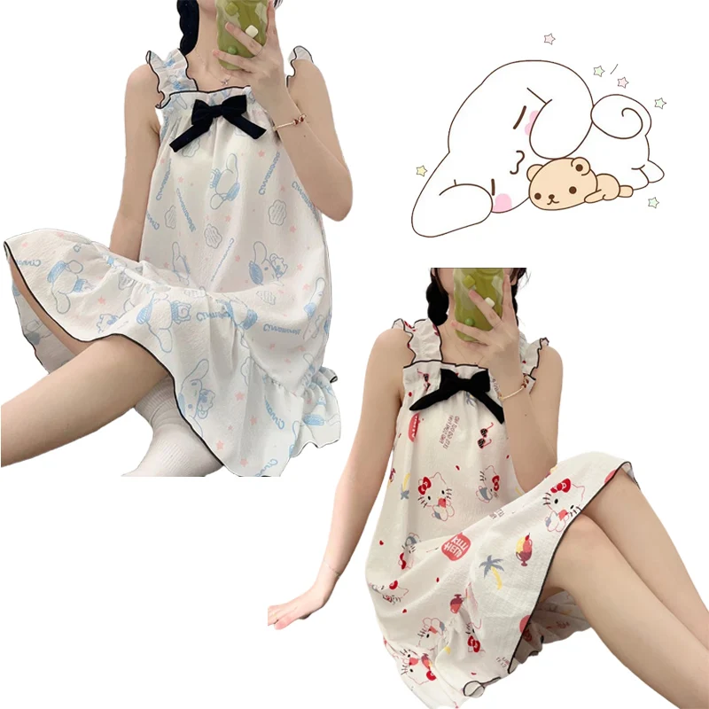 Пижама Sanrios Kuromi Cinnamoroll Hellokittys, аниме милая искусственная Милая удобная и приятная для кожи домашняя одежда
Пижама Sanrios Kuromi Cinnamoroll Hellokittys, аниме милая искусственная Милая удобная и приятная для кожи домашняя одежда