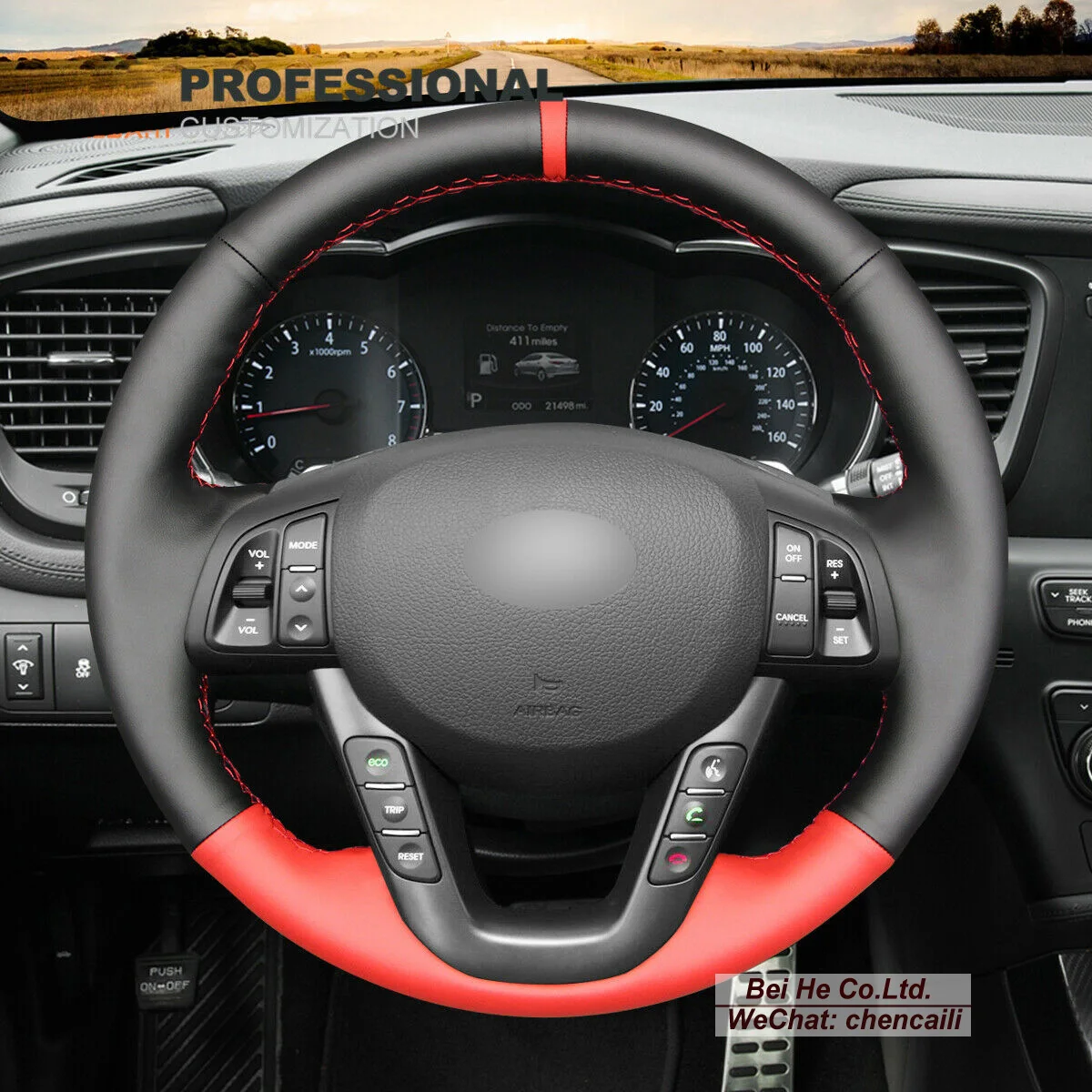 Hand-stitched Black Leather Suede Steering Wheel Cover Wrap For Kia Optima 2011-2013 Car Accessories
Hand-stitched Black Leather Suede Steering Wheel Cover Wrap For Kia Optima 2011-2013 Car Accessories