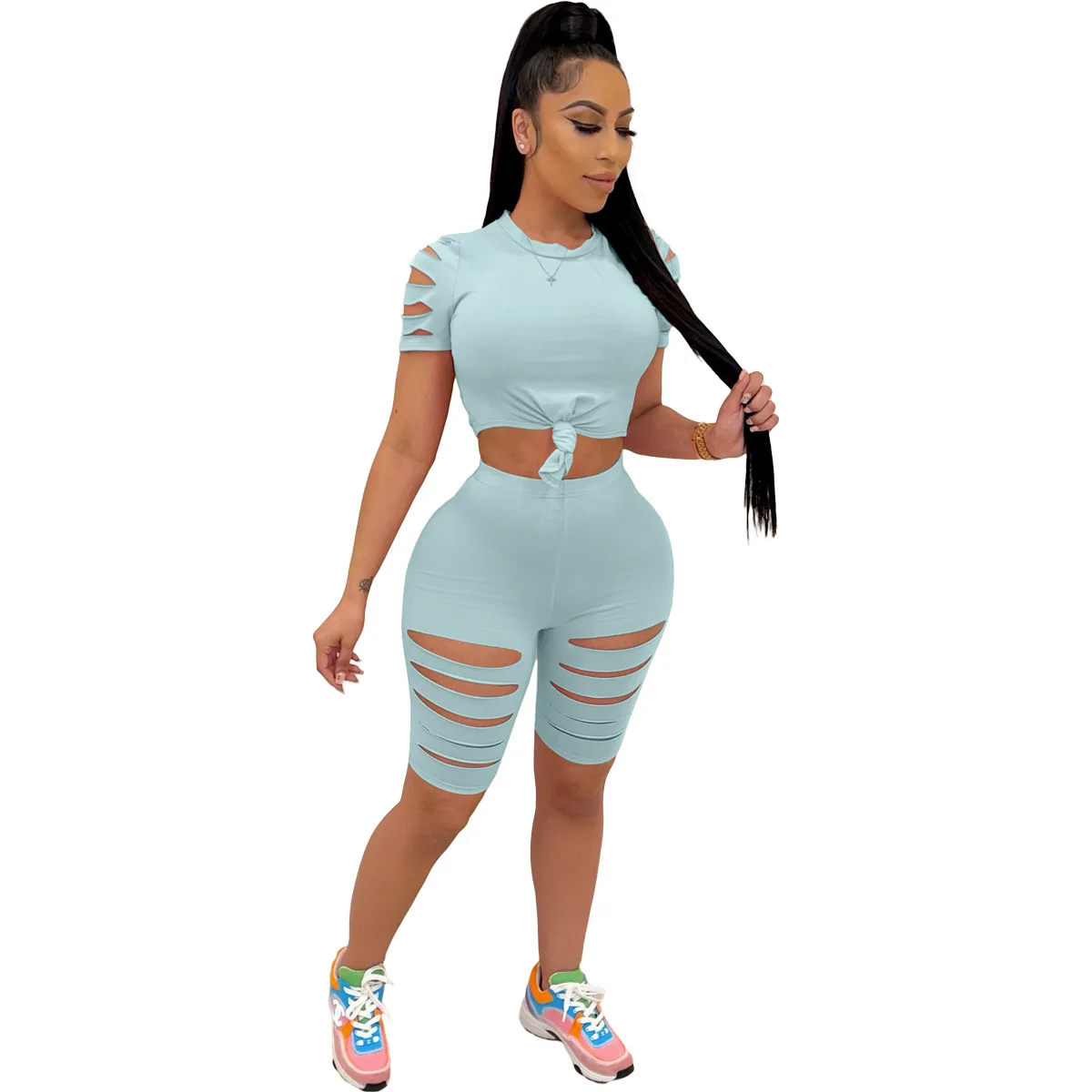 Summer sexy t-shirt shorts 2 piece women's suit leisure vacation two pieces round neck short-sleeved sports jogging clothes 2022
Summer sexy t-shirt shorts 2 piece women's suit leisure vacation two pieces round neck short-sleeved sports jogging clothes 2022