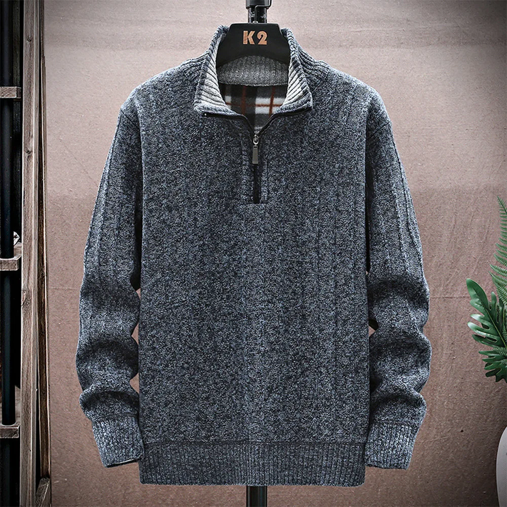 Winter Warm Men's Fleece Thicker Sweater Half Zipper Turtleneck Warm Pullover Quality Male Slim Knitted Wool Knitwear A50
Winter Warm Men's Fleece Thicker Sweater Half Zipper Turtleneck Warm Pullover Quality Male Slim Knitted Wool Knitwear A50