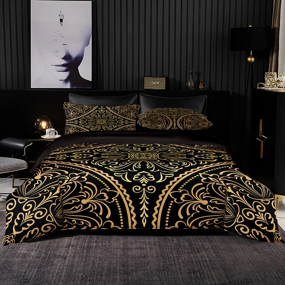 Luxury Retro Style Bedding Set Hot Sale Duvet Cover Set & Pillowcase Quilt Cover Queen King Size Golden Vine Print Bed Accessory
Luxury Retro Style Bedding Set Hot Sale Duvet Cover Set & Pillowcase Quilt Cover Queen King Size Golden Vine Print Bed Accessory