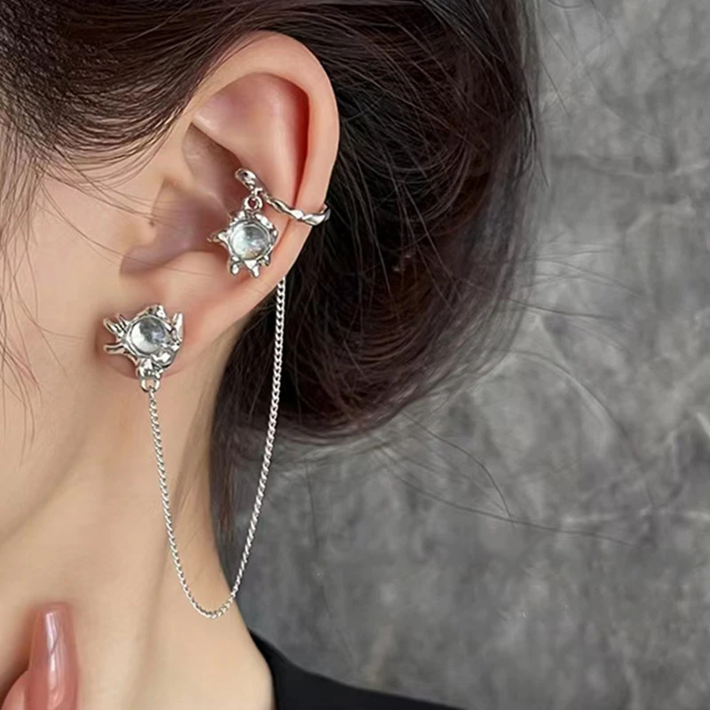 1 Pc Irregular Moonstone Tassel Clip Earrings Gothic Long Chain Piercing Earring Cool Tassel Earcuff Ear Clip Earrings Jewelry
1 Pc Irregular Moonstone Tassel Clip Earrings Gothic Long Chain Piercing Earring Cool Tassel Earcuff Ear Clip Earrings Jewelry