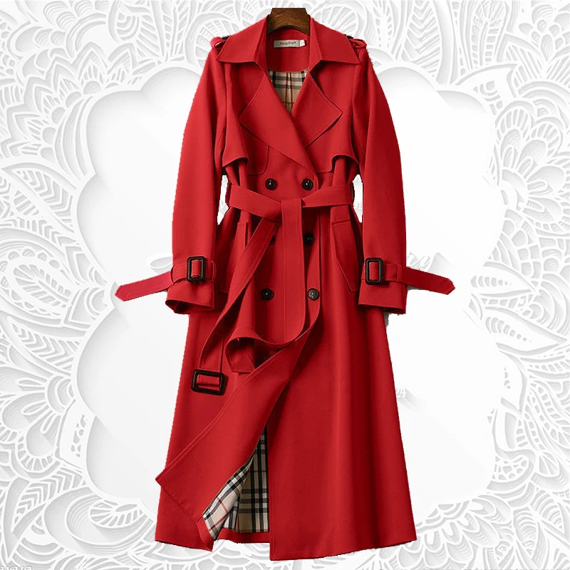 New Spring Autumn Belt Coat Women New Double Breasted Mid Long Women Trench High Quality Coat Overcoat Windbreaker Female
New Spring Autumn Belt Coat Women New Double Breasted Mid Long Women Trench High Quality Coat Overcoat Windbreaker Female