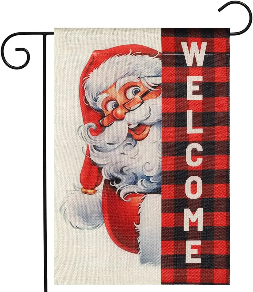 Christmas Garden Flag 12x18 Inch Vertical Double Sided Santa Welcome Flag Burlap Small House Flag for Winter Yard Outdoor Indoor
Christmas Garden Flag 12x18 Inch Vertical Double Sided Santa Welcome Flag Burlap Small House Flag for Winter Yard Outdoor Indoor