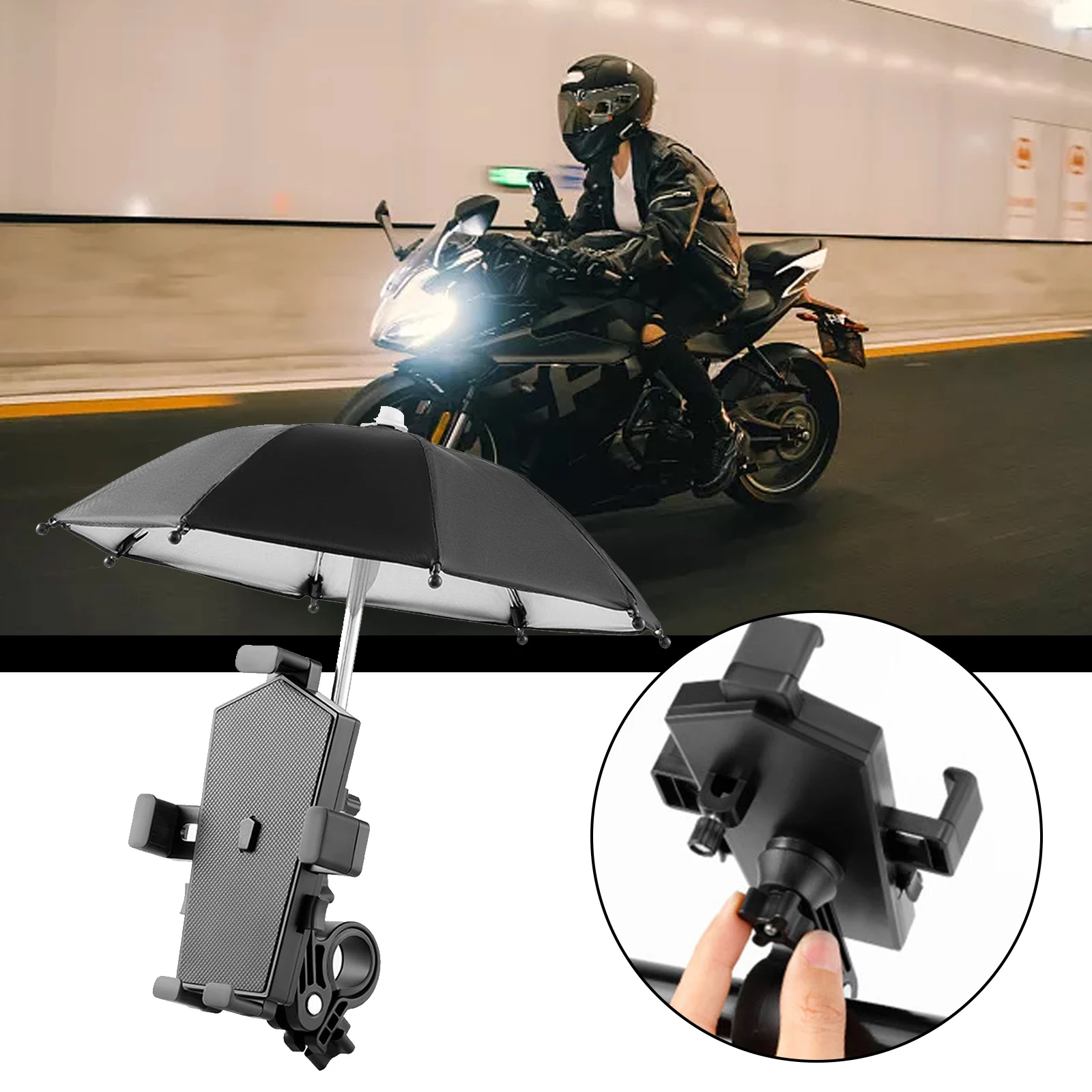 1pc Bike Phone Holder Handlebar Clamp Adjust Width Bicycle Scooter Phone Clip Half Shell Design Bracket With/no Umbrella
1pc Bike Phone Holder Handlebar Clamp Adjust Width Bicycle Scooter Phone Clip Half Shell Design Bracket With/no Umbrella