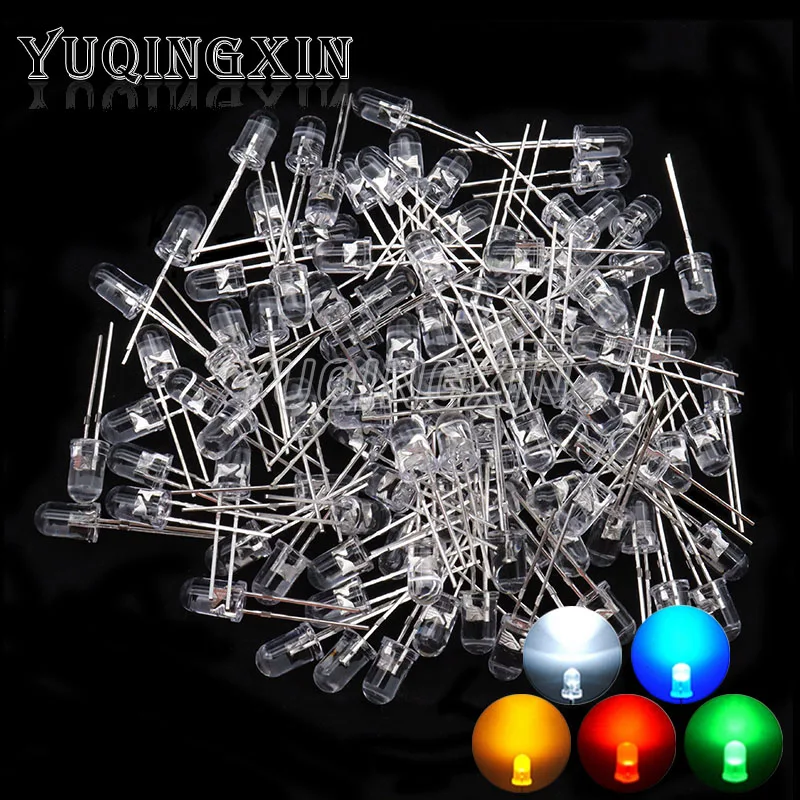 100pcs/lot Transparent Round 5mm super bright water clear Green Red White Yellow Blue Light LED bulbs emitting diode F5
100pcs/lot Transparent Round 5mm super bright water clear Green Red White Yellow Blue Light LED bulbs emitting diode F5