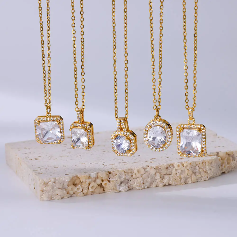 Luxury Crystal Zircon Pendant Clavicle Chain Necklace For Women Stainless Steel Necklaces Jewelry Female Wedding Party Gift
Luxury Crystal Zircon Pendant Clavicle Chain Necklace For Women Stainless Steel Necklaces Jewelry Female Wedding Party Gift