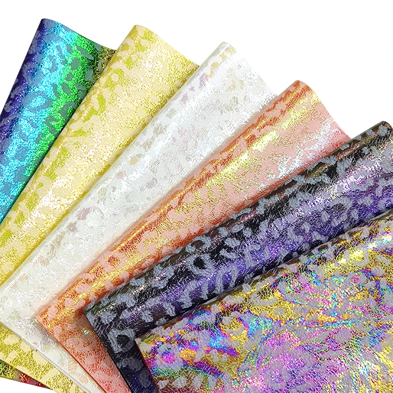 Holographic Iridescent Burst Leopard Printed Pu Fabric Rainbow Faux Leather Rolls For Making Earrings Bow Bags DIY Sewing
Holographic Iridescent Burst Leopard Printed Pu Fabric Rainbow Faux Leather Rolls For Making Earrings Bow Bags DIY Sewing