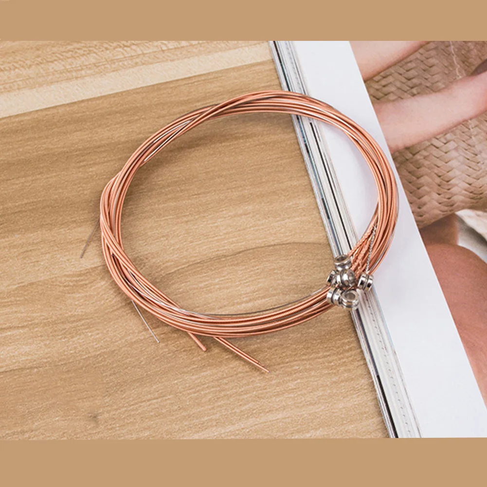 Acoustic Guitar Strings Set Of 6 Copper 011-052in String Hold Tune Sound Guitar Parts Stringed Instrument Accessories 
Acoustic Guitar Strings Set Of 6 Copper 011-052in String Hold Tune Sound Guitar Parts Stringed Instrument Accessories