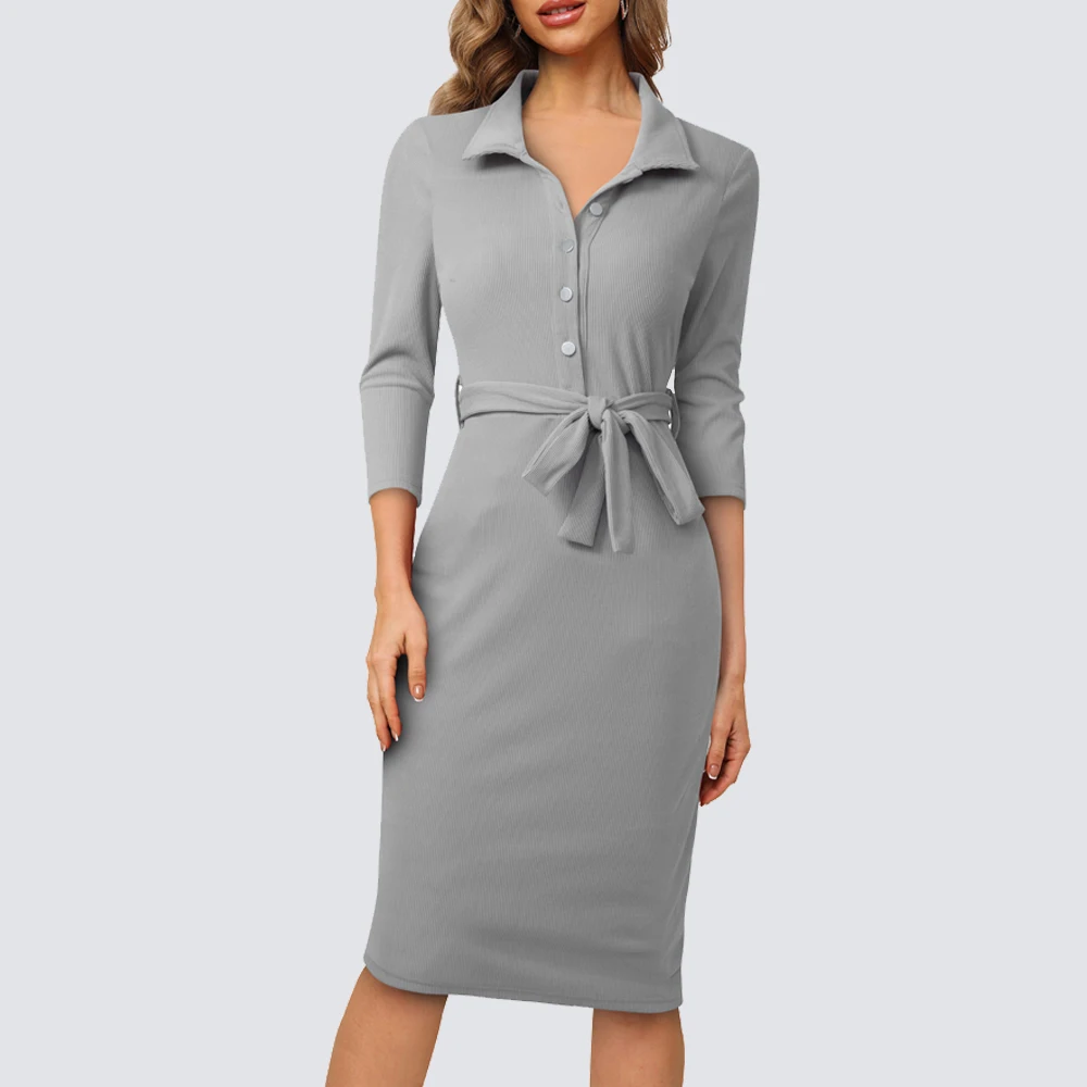 Winter Women Chic Solid Color Work Dresses Business Office Vintage Bodycon Dress HB751
Winter Women Chic Solid Color Work Dresses Business Office Vintage Bodycon Dress HB751