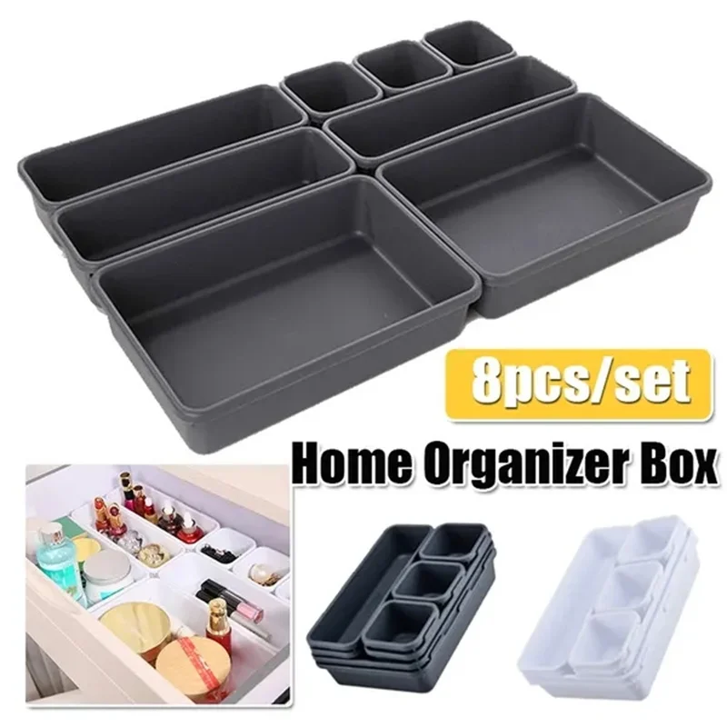 Drawer Organizer Box 8pcs/set Home Interlocking Narrow Trays Jewelry Storage Box for Office Storage Kitchen Bathroom Closet
Drawer Organizer Box 8pcs/set Home Interlocking Narrow Trays Jewelry Storage Box for Office Storage Kitchen Bathroom Closet