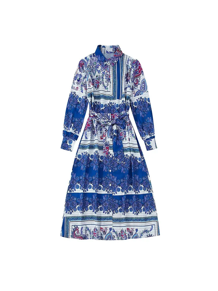 Women 2022 Autumn New Chic Fashion With belt printing Dress Vintage Long Sleeve Female Dresses Vestidos Mujer
Women 2022 Autumn New Chic Fashion With belt printing Dress Vintage Long Sleeve Female Dresses Vestidos Mujer