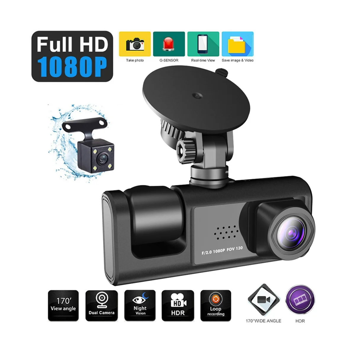 Car DVR 3 Camera Lens HD 1080P Dash Camera Dual Lens Dashcam Video Recorder Black Box 24H Parking Monitoring
Car DVR 3 Camera Lens HD 1080P Dash Camera Dual Lens Dashcam Video Recorder Black Box 24H Parking Monitoring
