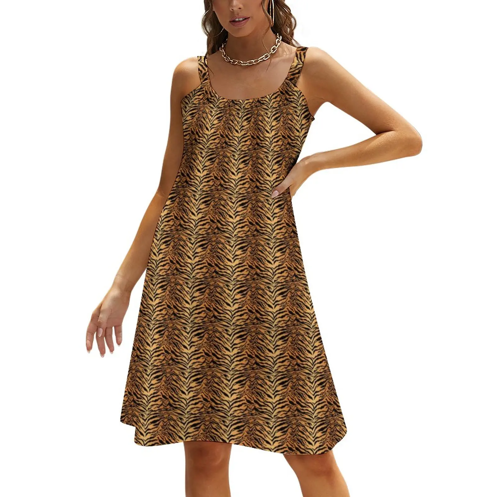 Tiger Print Stripe Dress Wild Animal Sleeveless Cute Dresses Female Streetwear Sundress Day Print Clothing Birthday Present
Tiger Print Stripe Dress Wild Animal Sleeveless Cute Dresses Female Streetwear Sundress Day Print Clothing Birthday Present