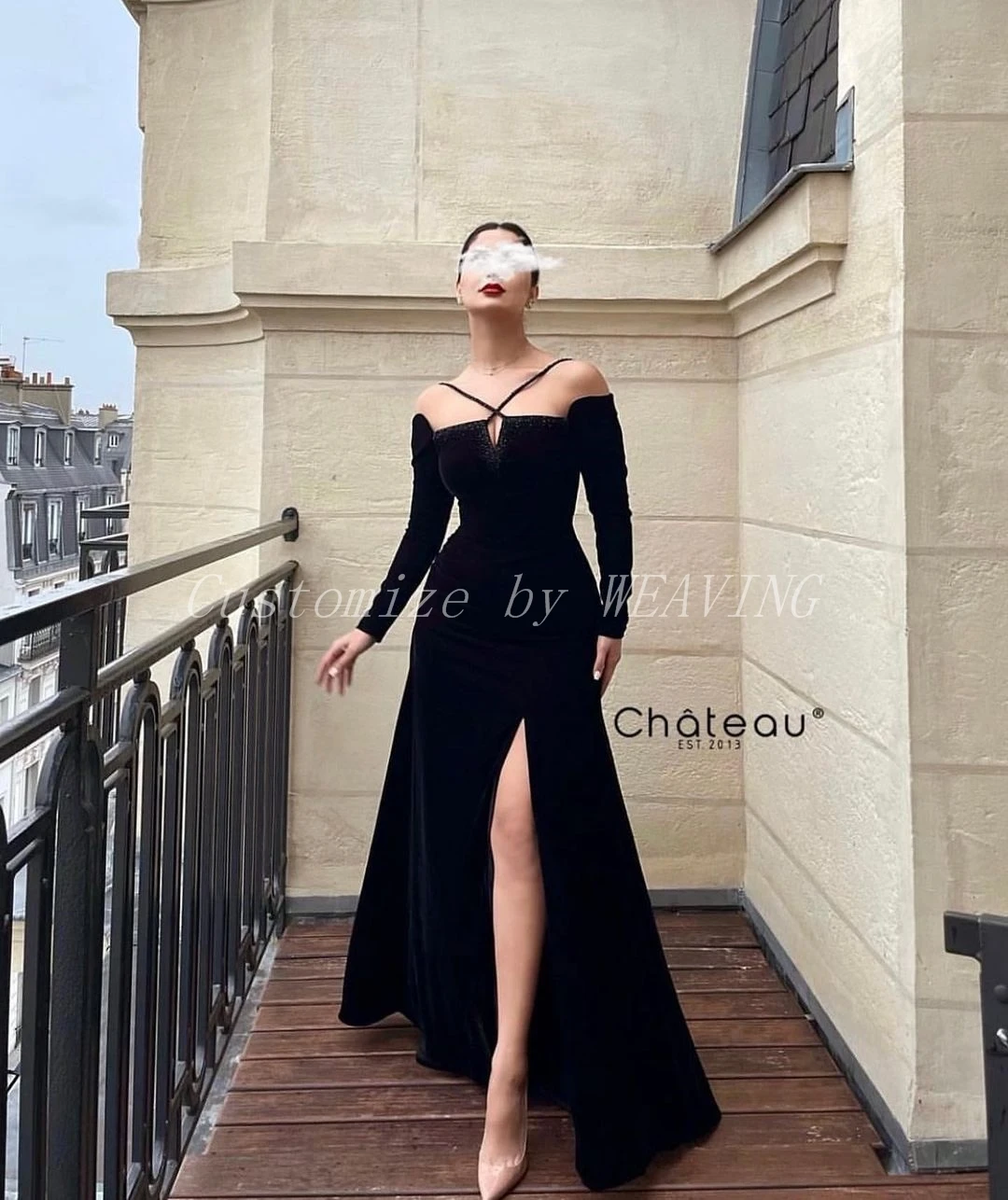 Black Long Sleeves Prom Dresses Halter Neck Front Split Backless Arabic Dubai Women Wedding Party Dress Evening Gowns
Black Long Sleeves Prom Dresses Halter Neck Front Split Backless Arabic Dubai Women Wedding Party Dress Evening Gowns