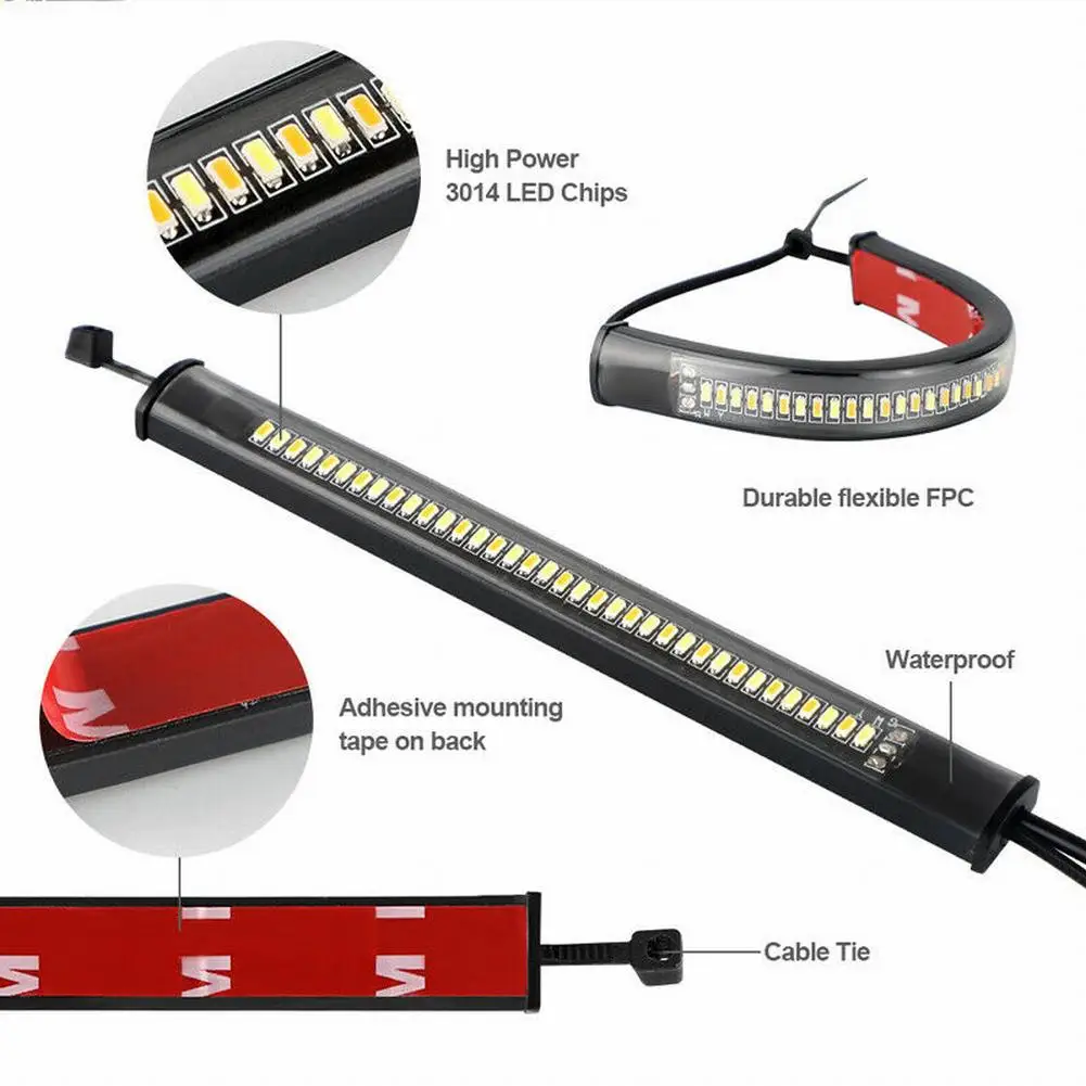 2Pc 12V Universal Motorcycle LED Turn Signal Light Flowing Amber LED Fork Turn Signal Strip Light Super Bright Flashing Blinker
2Pc 12V Universal Motorcycle LED Turn Signal Light Flowing Amber LED Fork Turn Signal Strip Light Super Bright Flashing Blinker