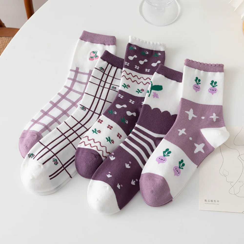 Purple Socks White Women Autumn Happy Japanese Fashion Medium Tube Cute Sweets Cotton Woman Harajuku Flower Fun Style Ruffles
Purple Socks White Women Autumn Happy Japanese Fashion Medium Tube Cute Sweets Cotton Woman Harajuku Flower Fun Style Ruffles