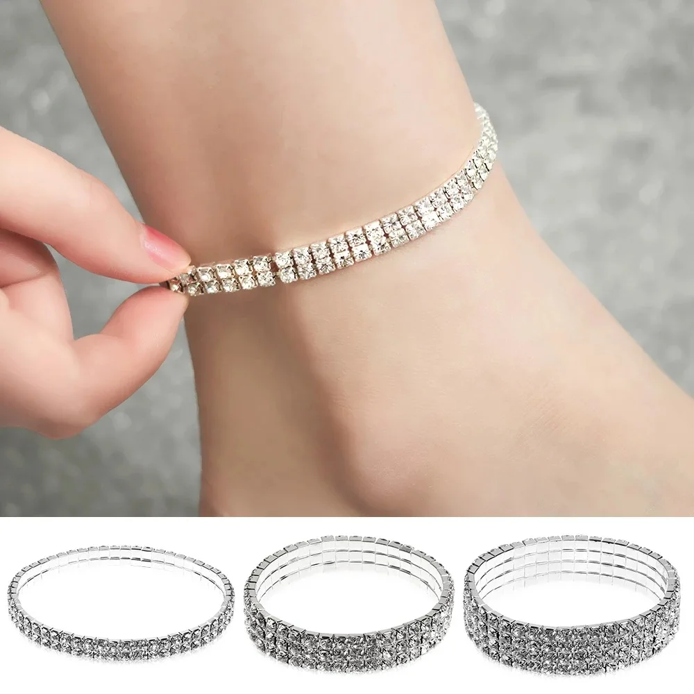 New Fashion Silver Color Stretchy 1/2/3/4/5 Rows Bracelet Anklet Ankle chain Rhinestones Foot Jewelry Crystal Bracelet
New Fashion Silver Color Stretchy 1/2/3/4/5 Rows Bracelet Anklet Ankle chain Rhinestones Foot Jewelry Crystal Bracelet