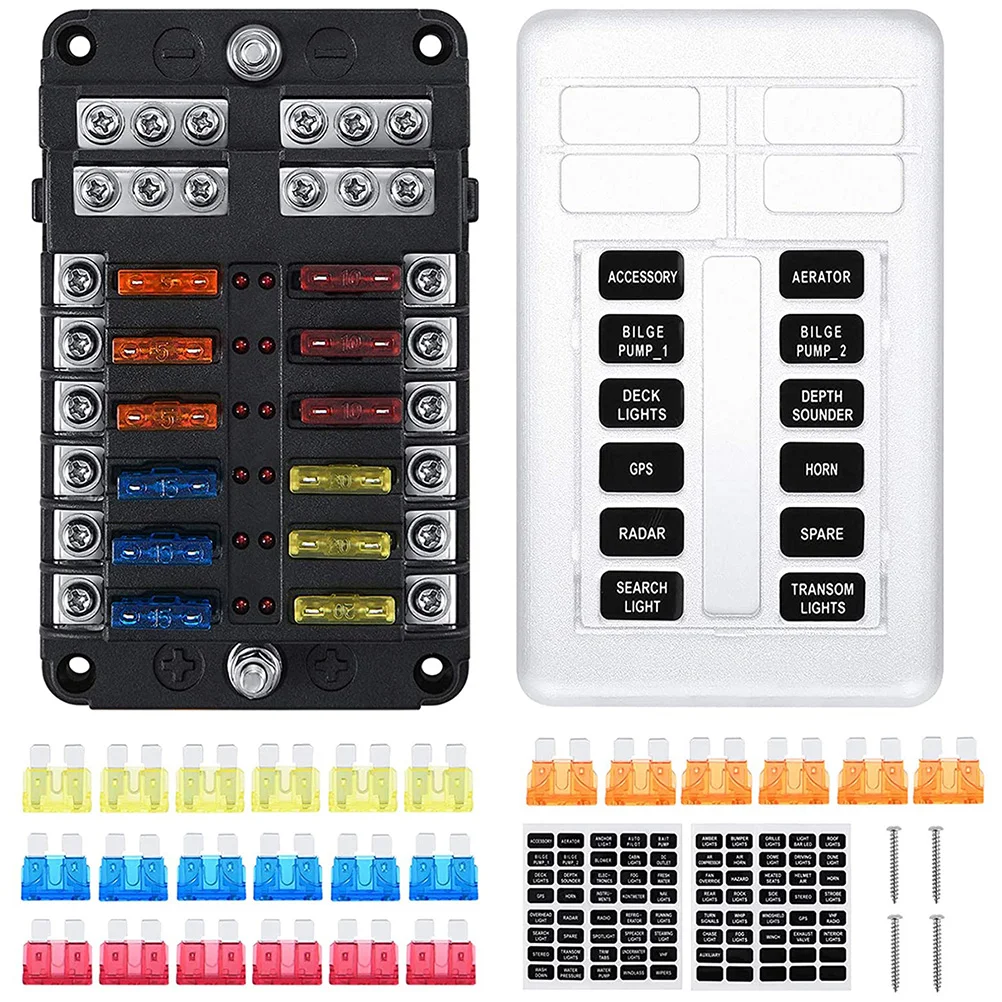 Fuse Block Holder Auto Carautomotive Volt Replacement Assortment Amp Led 12V Indicator Waterproof Boat Mini Blocks Box
Fuse Block Holder Auto Carautomotive Volt Replacement Assortment Amp Led 12V Indicator Waterproof Boat Mini Blocks Box