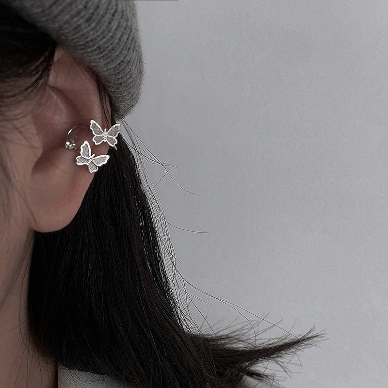 

1pc Korea Fashion Punk Butterfly Cartilage Clip 2023 Trendy Design Metal Ear Cuff No Piercing Earrings for Women Girls Jewelry