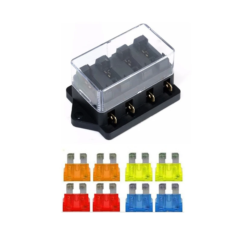 1 Piece New Car 4 Way Circuit Standard ATO Blade Fuse Box Holder 12V/24V+4 Way Fuse for Car Motorcycle Electric Bike
1 Piece New Car 4 Way Circuit Standard ATO Blade Fuse Box Holder 12V/24V+4 Way Fuse for Car Motorcycle Electric Bike