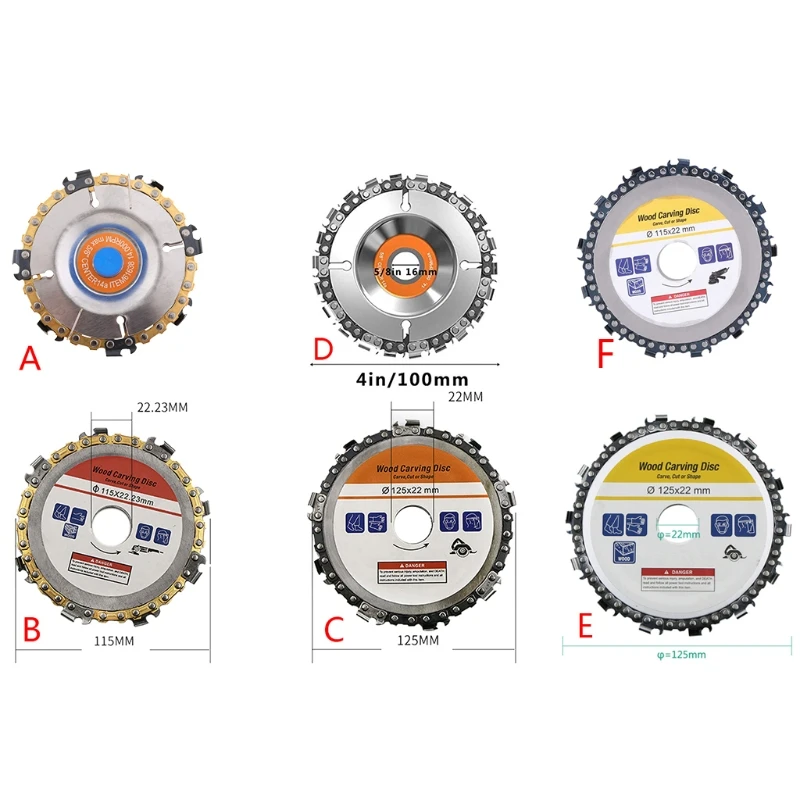 Woodcarving Disc 4.5 Inch Angle Grinder Wheel Disc Woodworking Circular Chain Saw Blade for Angle Grinder Durable
Woodcarving Disc 4.5 Inch Angle Grinder Wheel Disc Woodworking Circular Chain Saw Blade for Angle Grinder Durable