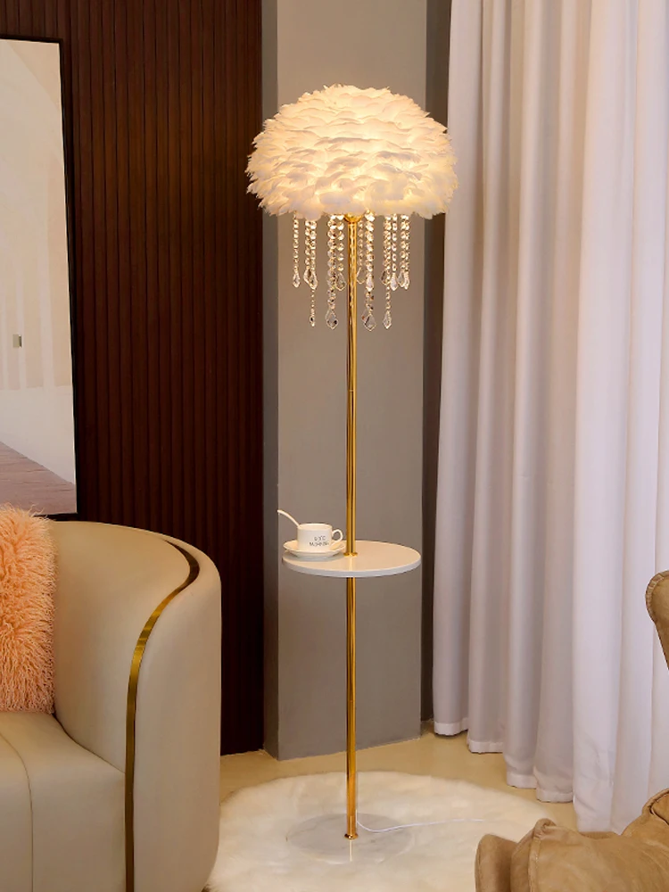 Feather Floor Lamp Crystal Storage Coffee Table Living Room Bedroom Bedside Sofa Light Luxury Nordic Cream Style Vertical Lamp
Feather Floor Lamp Crystal Storage Coffee Table Living Room Bedroom Bedside Sofa Light Luxury Nordic Cream Style Vertical Lamp