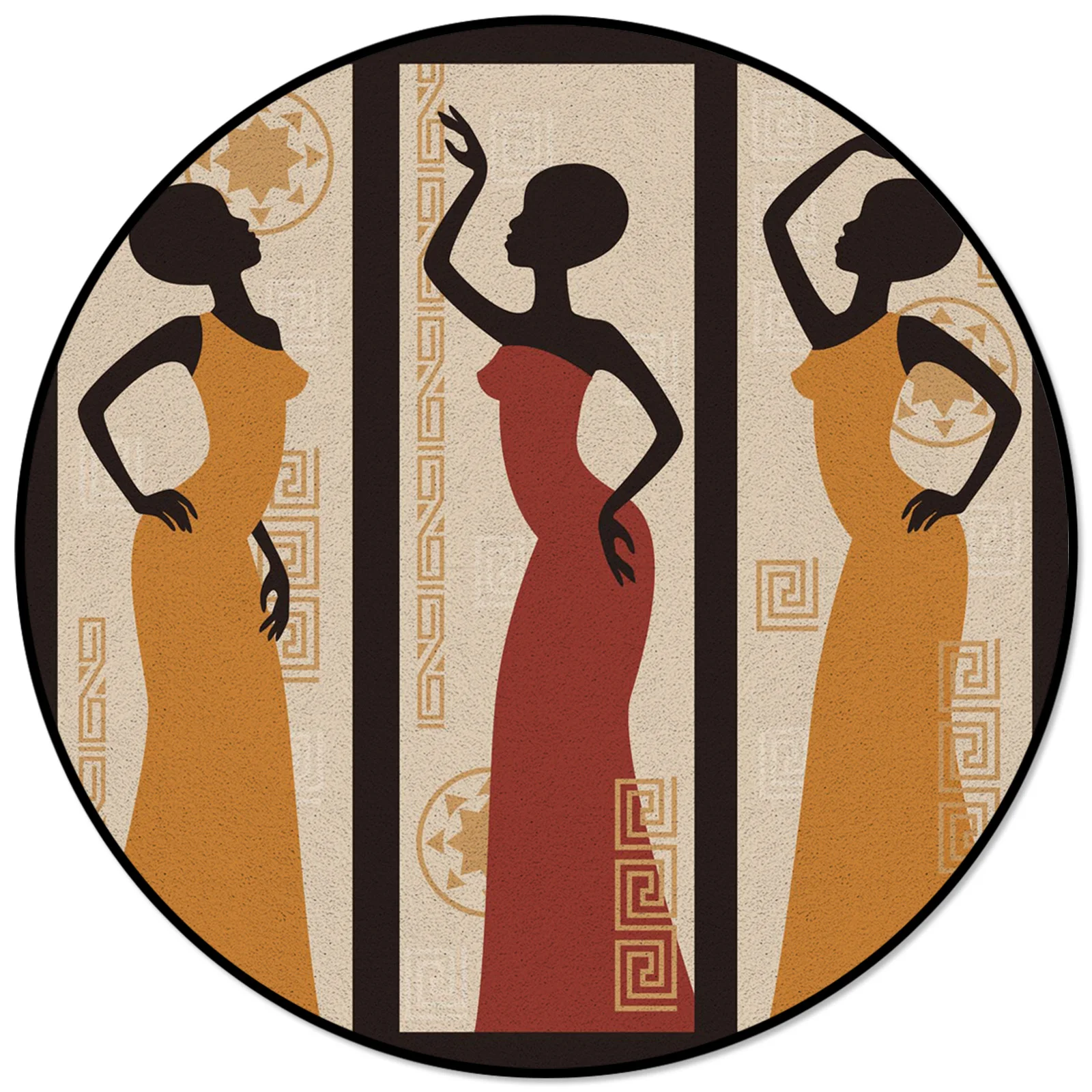 African Women Art Dancing Rugs And Carpets For Home Living Room Round Rug For Children Rooms Non-slip
African Women Art Dancing Rugs And Carpets For Home Living Room Round Rug For Children Rooms Non-slip