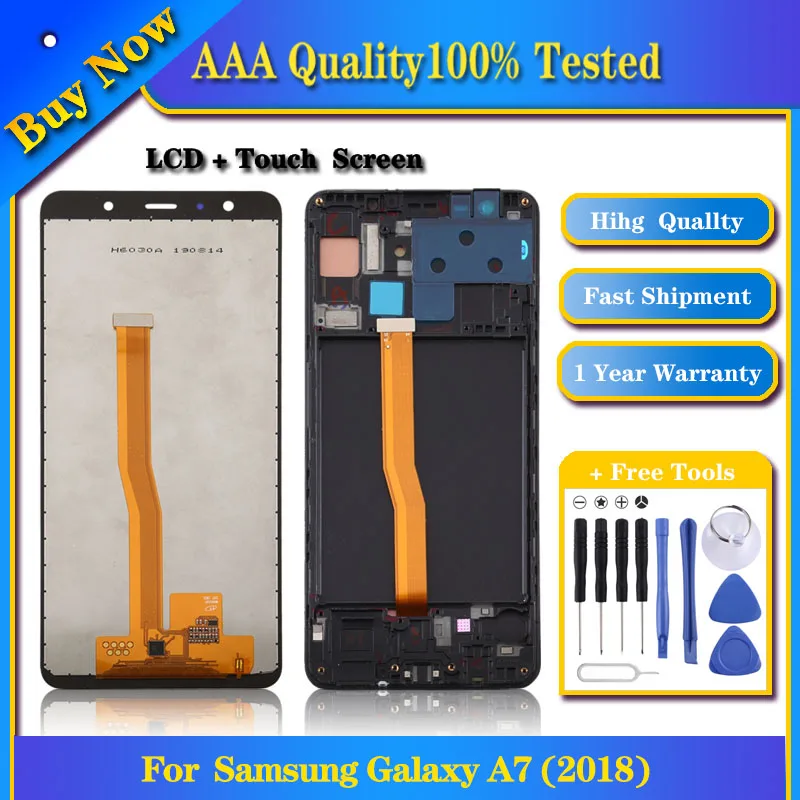 100% протестированный ЖК-экран для Samsung Galaxy A7 (2018) / SM-A750F дигитайзер в сборе с рамкой (черный)
100% протестированный ЖК-экран для Samsung Galaxy A7 (2018) / SM-A750F дигитайзер в сборе с рамкой (черный)