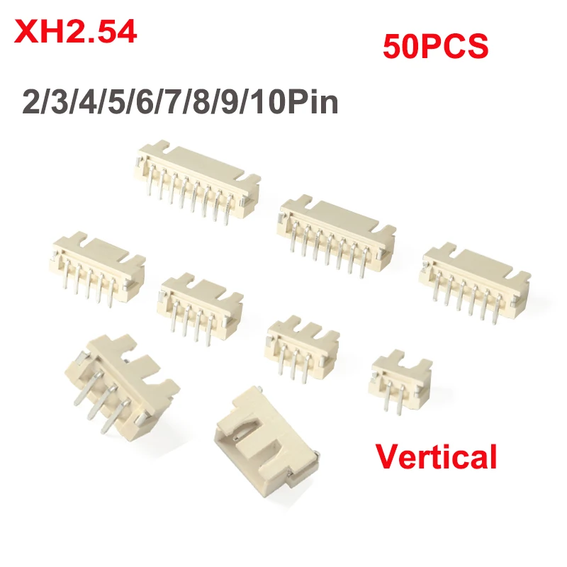 Штыревой разъем, 50 шт., XH2.54, 2P, 3P, 4P, 5P, 6P, 7P, 8P, 9P, 10pin x H, 2,54 мм, шаг для разъема PCB JST
Штыревой разъем, 50 шт., XH2.54, 2P, 3P, 4P, 5P, 6P, 7P, 8P, 9P, 10pin x H, 2,54 мм, шаг для разъема PCB JST