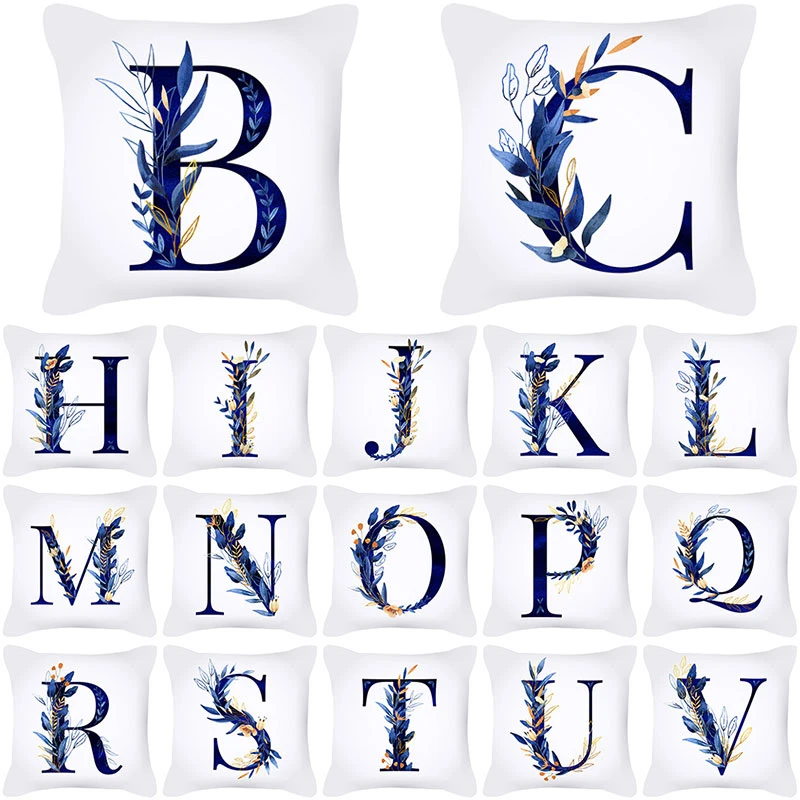 1pcs Blue 26 Letter Cushion Cover English Alphabet Throw Pillow Case Decorative Pillowcase Home Textiles Cushion Cover Car Decor
1pcs Blue 26 Letter Cushion Cover English Alphabet Throw Pillow Case Decorative Pillowcase Home Textiles Cushion Cover Car Decor