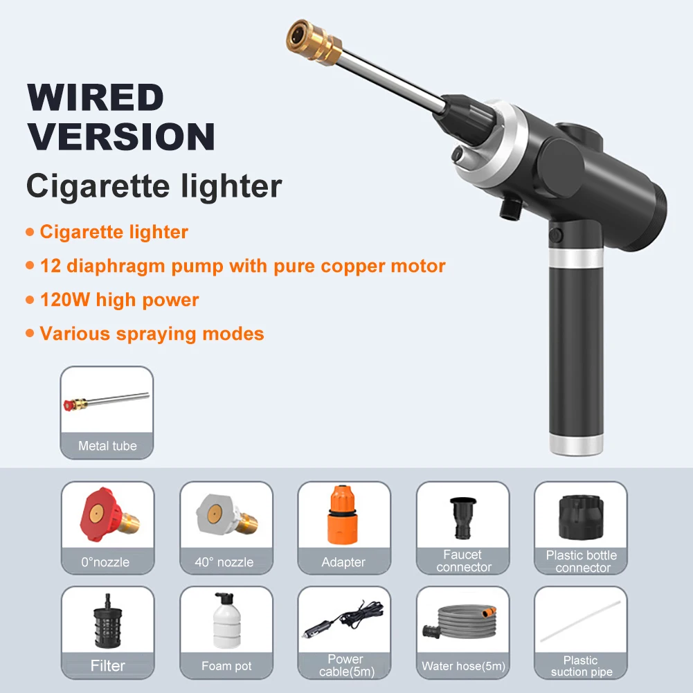 Portable 120W Electric Car Washer Gun High Pressure Cleaner Foam Nozzle For Auto Cleaning Care Cordless Protable Car Wash Spray
Portable 120W Electric Car Washer Gun High Pressure Cleaner Foam Nozzle For Auto Cleaning Care Cordless Protable Car Wash Spray