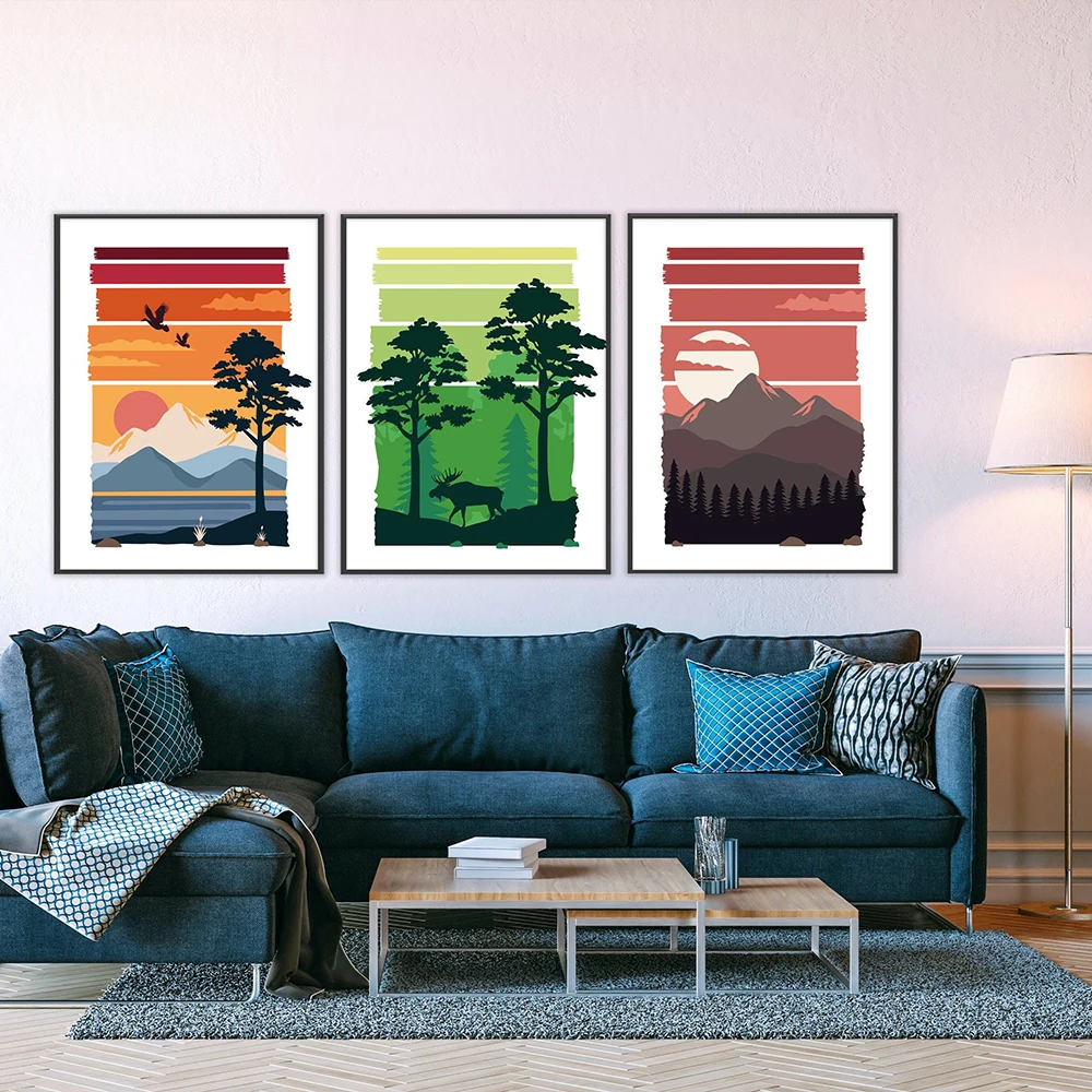 Landscape Wall Art Posters Natural Mountain Trees Sunset Canvas Painting Prints Nordic Wall Pictures for Living Room Decoration
Landscape Wall Art Posters Natural Mountain Trees Sunset Canvas Painting Prints Nordic Wall Pictures for Living Room Decoration