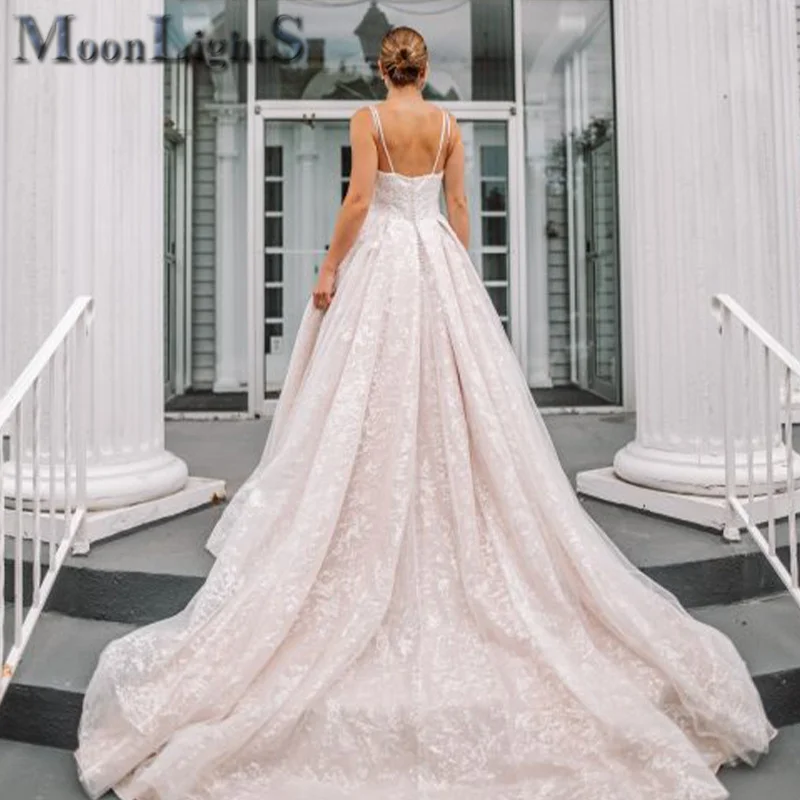 MoonlightS Spaghetti Straps Wedding Dresses for Brides Sleeveless Appliques Lace Vestido De Casamento Robe De Soirée De Mariage
MoonlightS Spaghetti Straps Wedding Dresses for Brides Sleeveless Appliques Lace Vestido De Casamento Robe De Soirée De Mariage