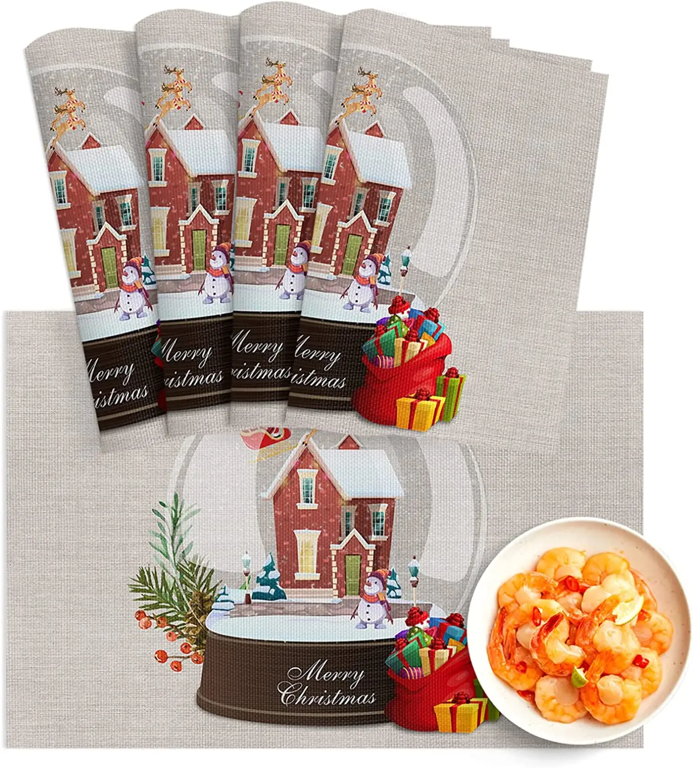 Placemats for Dining Table Set of 4 Christmas Crystal Ball Elk Gift Snow Polyester Non Slip Washable Placemats for Holiday
Placemats for Dining Table Set of 4 Christmas Crystal Ball Elk Gift Snow Polyester Non Slip Washable Placemats for Holiday