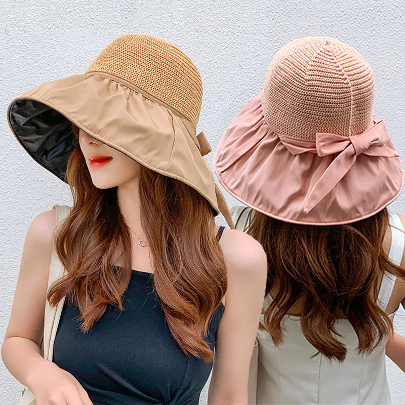 Vinyl sunscreen hat bow splicing fashion outdoor Fisherman sun hat casual going out beach sun visor hat female
Vinyl sunscreen hat bow splicing fashion outdoor Fisherman sun hat casual going out beach sun visor hat female