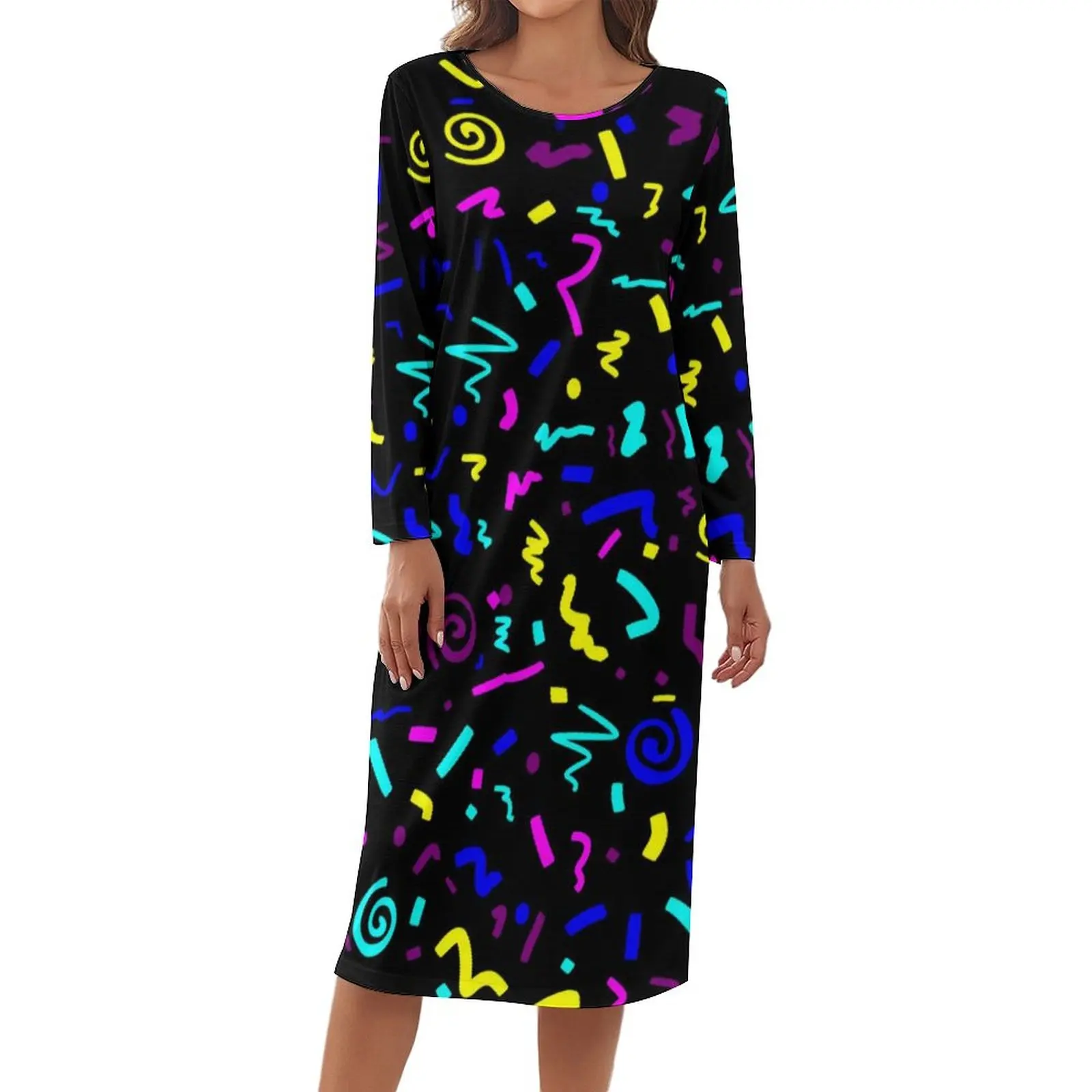 Vintage 80S Inspired Pajamas Long Sleeve Colorful Geometric Print Kawaii Dresses Lady Loose Sleepwear Crewneck Graphic Home Suit
Vintage 80S Inspired Pajamas Long Sleeve Colorful Geometric Print Kawaii Dresses Lady Loose Sleepwear Crewneck Graphic Home Suit