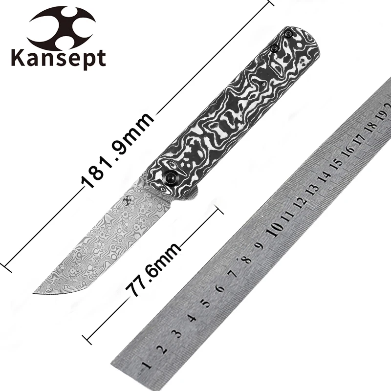 Ножи kanseven 2024 New Foosa 2020 складной нож дамасское лезвие с черным и белым углеродным