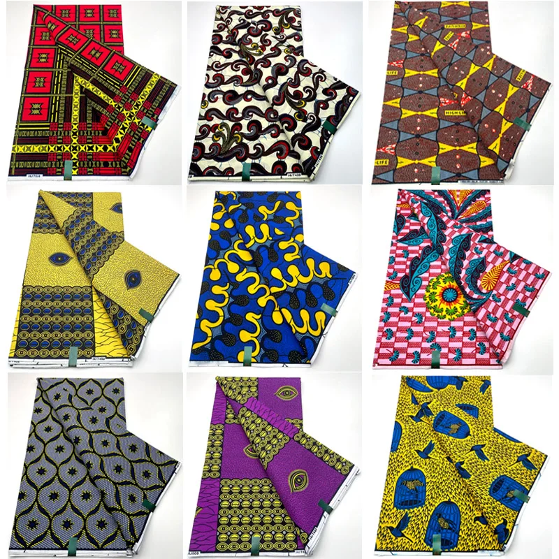

100% Cotton High Quality Tissu Pagne Guaranteed Veritable African Real Wax Prints Fabric Ankara Batik Nigeria Style Wax Fabric