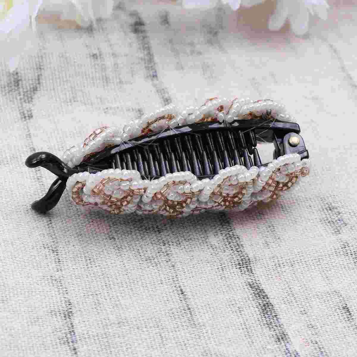 Bead Hair Vertical Clip Beautiful Hair Clip Ponytail Holder for Woman Lady Girl Rice White Light Brown
Bead Hair Vertical Clip Beautiful Hair Clip Ponytail Holder for Woman Lady Girl Rice White Light Brown