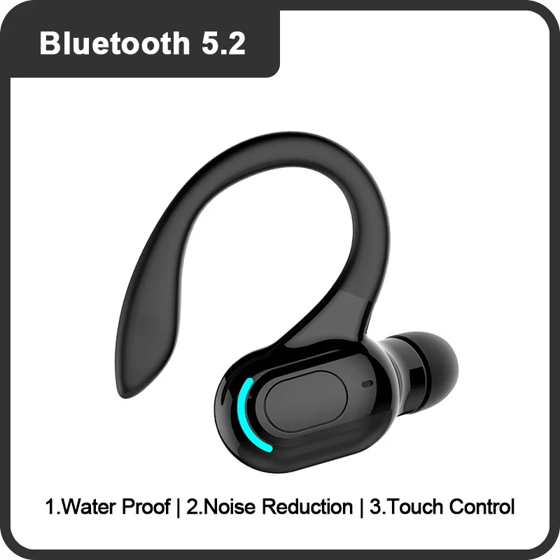 

Bluetooth 5.2 Wireless Headsets Earbuds Earpiece With Mic Mini Handsfree Earphones 24Hrs Headphones For IPhone Xiaomi Best