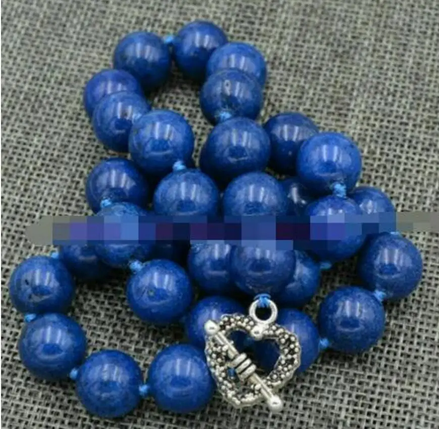 

Fashion jewelry Stunning!12mm Egyptian Lapis Lazuli Round Beads Gemstone Necklace 18”