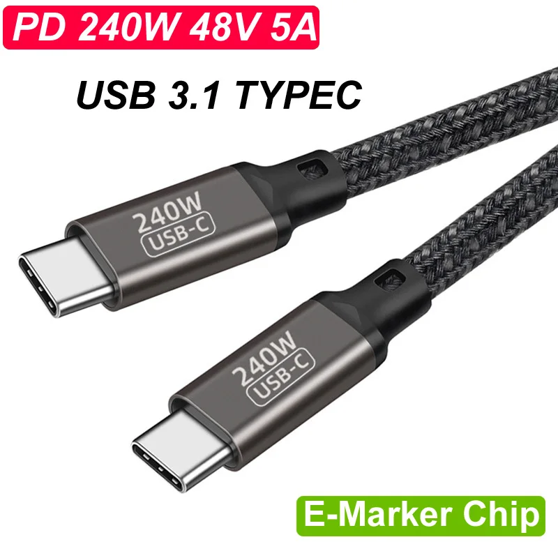 Кабель USB 3,1 PD 240 Вт PD100W Type C 48 в 5 А для PS5 Nintendo Switch MacBook USB C QC4.0 VOOC Warp SCP Быстрый зарядный кабель для ноутбука
Кабель USB 3,1 PD 240 Вт PD100W Type C 48 в 5 А для PS5 Nintendo Switch MacBook USB C QC4.0 VOOC Warp SCP Быстрый зарядный кабель для ноутбука