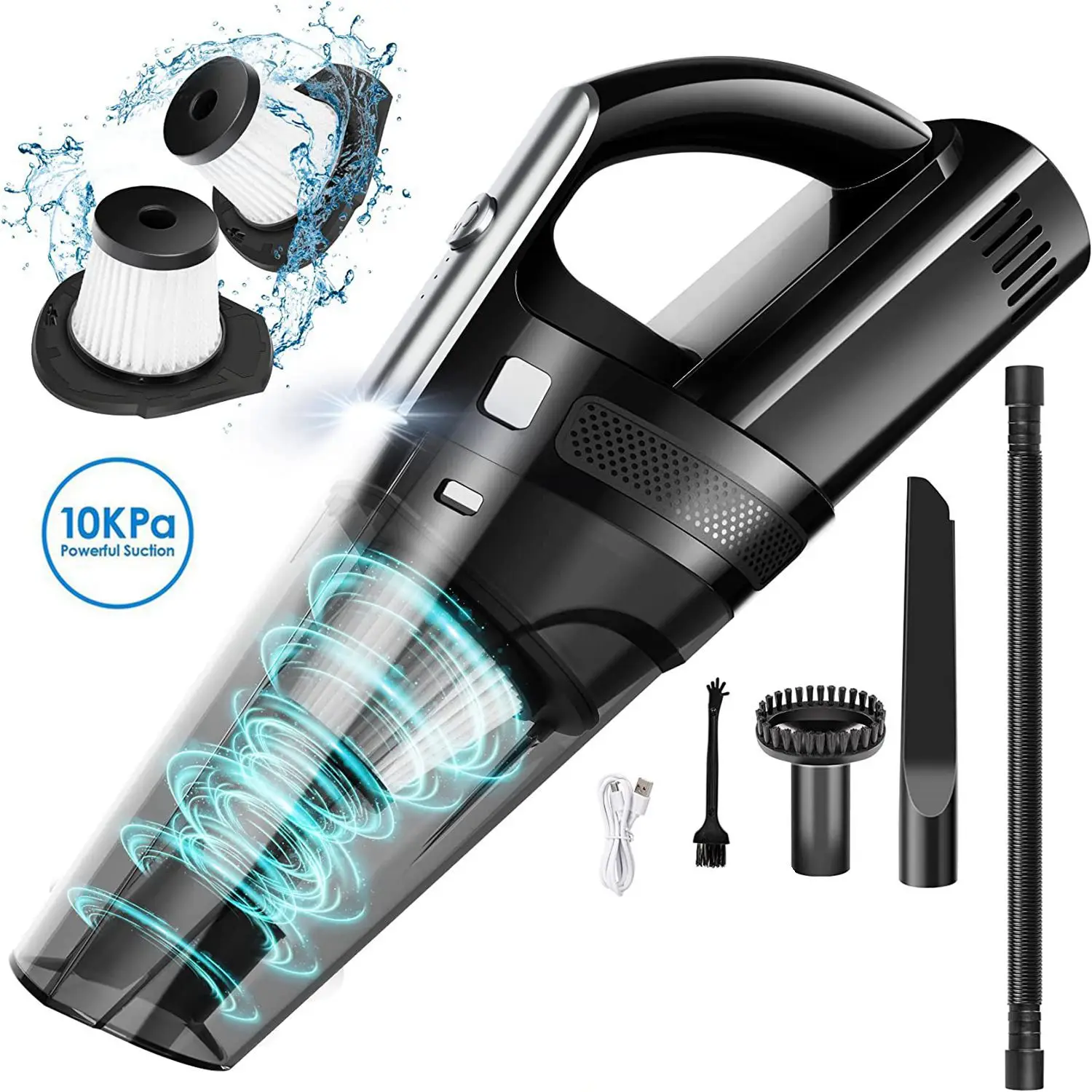 10000PA 150W Strong Suction Cordless Car Vacuum Cleaner Wireless Portable Handheld Home Car Cleaner with LED Light 2 HEPA Filter
10000PA 150W Strong Suction Cordless Car Vacuum Cleaner Wireless Portable Handheld Home Car Cleaner with LED Light 2 HEPA Filter