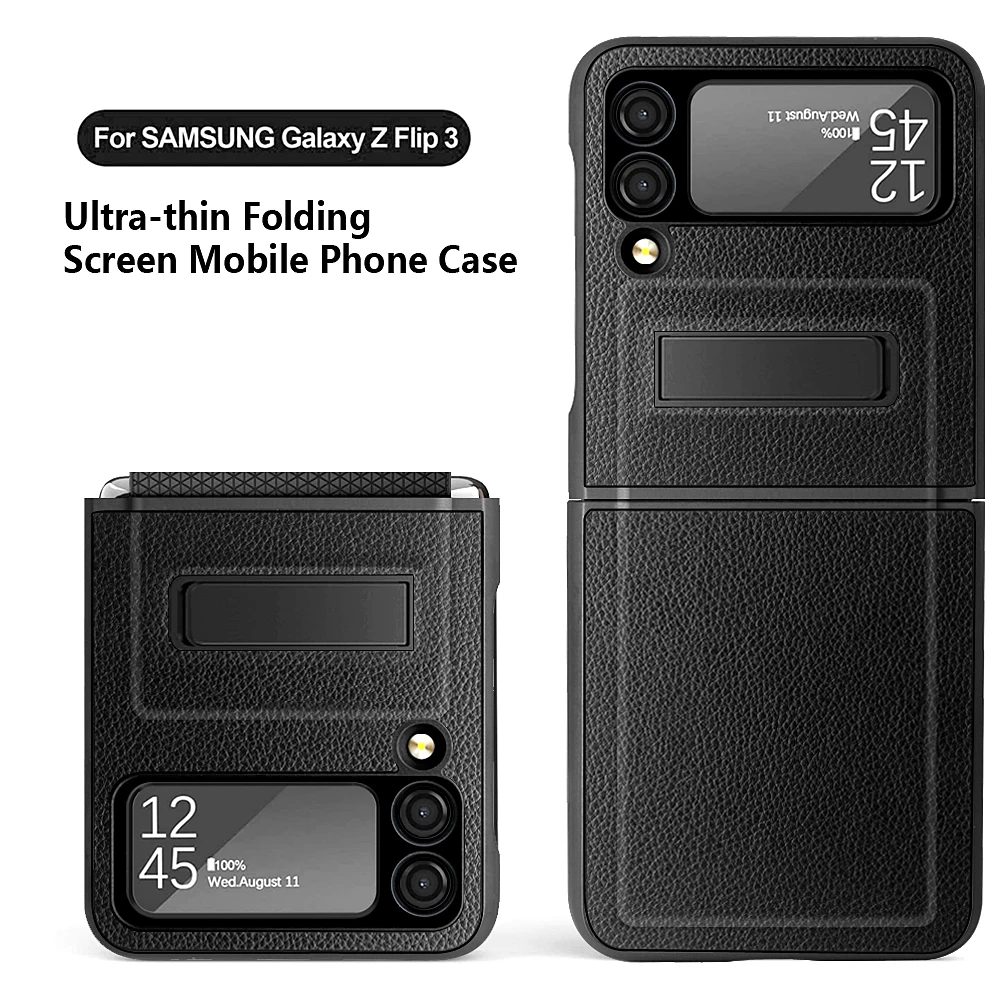 Luxury PU Leather Folding TPU Hinge Protection Magnetic Bracket Flip3 Phone Case for Samsung Galaxy Z Flip 3 5G Protective Cover 
Luxury PU Leather Folding TPU Hinge Protection Magnetic Bracket Flip3 Phone Case for Samsung Galaxy Z Flip 3 5G Protective Cover