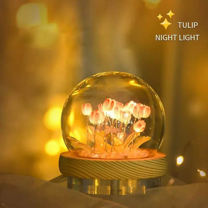 Handmade Artificial Flower Tulip Night Light Led Room Decor Lights Diy Lamp Year Christmas Material Nightlight Gift For Kids
Handmade Artificial Flower Tulip Night Light Led Room Decor Lights Diy Lamp Year Christmas Material Nightlight Gift For Kids